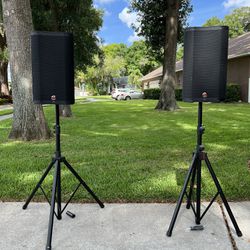 Harbinger VARI V2312 12" 2,000W Powered Speakers With Bluetooth With Stands