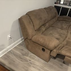 Suede Love Seat And Sofa 