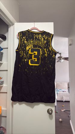 Black and yellow Allen Iverson alternate high school basketball jersey