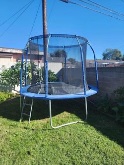 Round Trampoline with Safety Net and Ladder