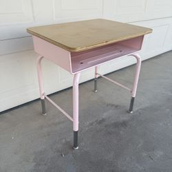 Pink School Desk Metal 