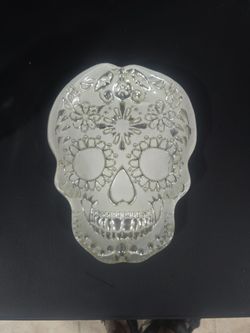 dia de los muertos glass candy dish