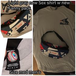 (new) Sox Shirt Size Med W Sox Fanny Pack $10