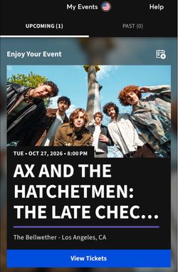Ax and the Hatchetmen Concert Tickets - The Bellwether, LA