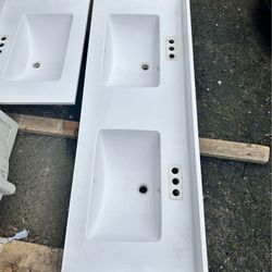 Double vanity top & single Vanity Top White