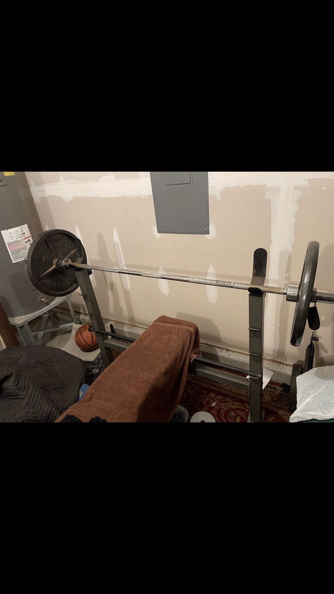 Weights & Weight Bench With Medicine Ball