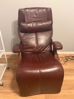 Burgundy Leather Zero Gravity Recliner Chair