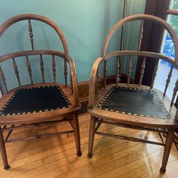 Pair of Antique Barrel Chairs