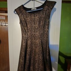 Gold Sparkle Sleeveless Short Dress Skirt