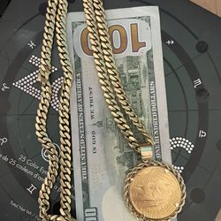 Centenario & Solid Gold Chain