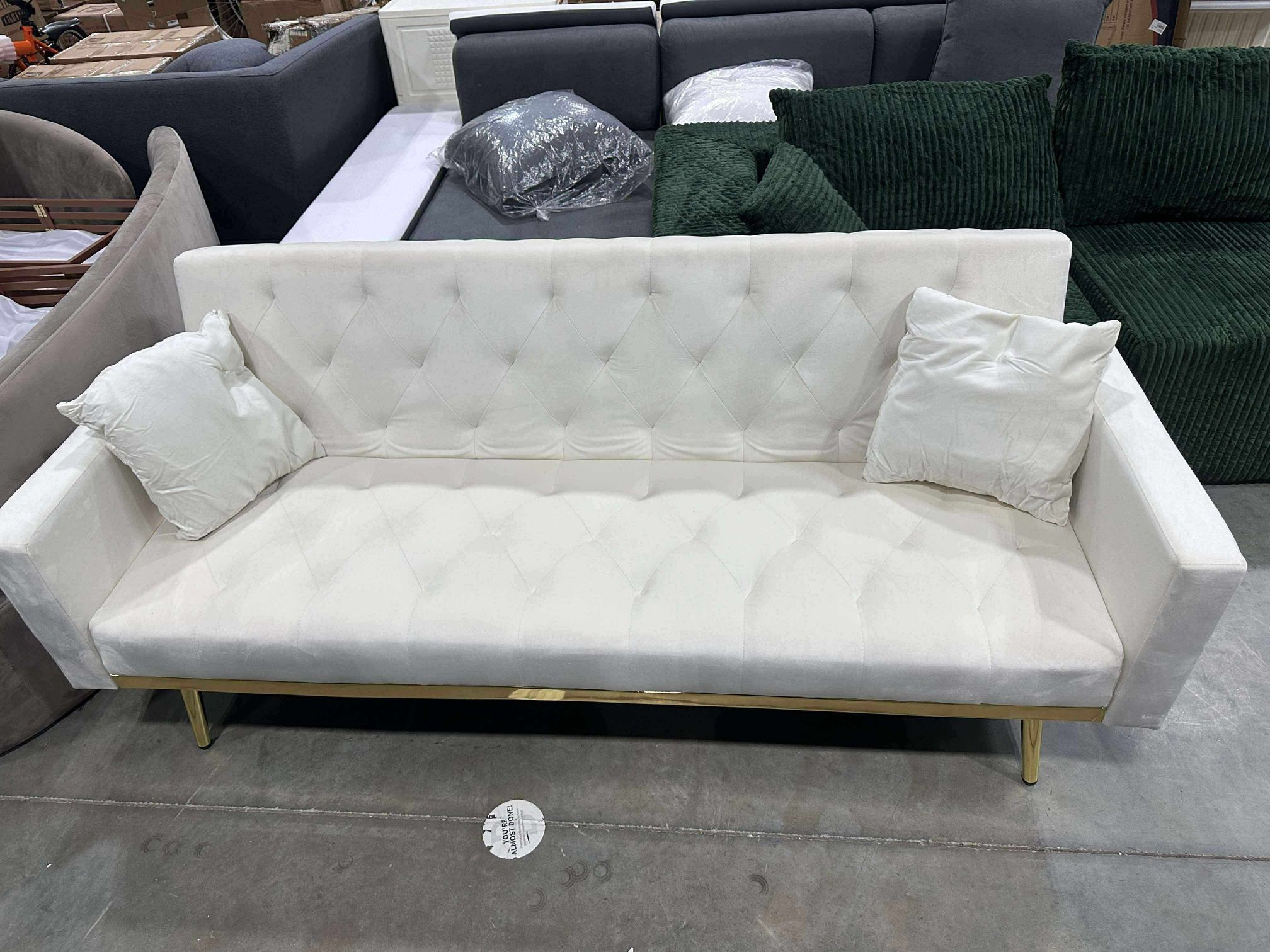 Reversible Sleeper Sofa Bed,73'' Velvet Modern Futon Small Couch Tufted Upholstered Furniture for Living Room