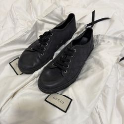 Gucci GG Canvas Black Sneakers Size 5.5 – Authentic – Lightly Used