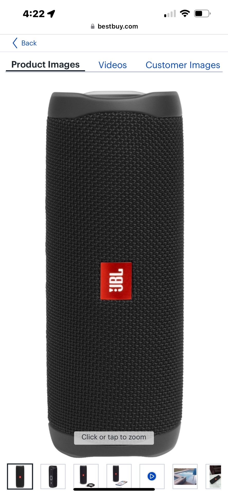 Brand New JBL 5 Portable Bluetooth/Wireless black Speaker, Retails $89.99