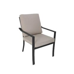 Style Selections Glenn Hill Set of 4 Brown Steel Frame Stationary Dining Chair(s) with Tan Cushioned Seat