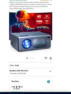 [Electric Focus] 4K Projector with 5G WiFi and Bluetooth, 15000L JOWLURK Projector, Outdoor Movie Projector, Home Mini Theater Portable Projector for 