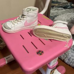 Size 11C De Niña Rosas Con Blanco Nike Pink White