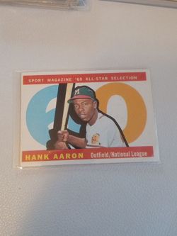 Vintage 1960Topps Baseball card HANK Aaron High number #566 EX MT