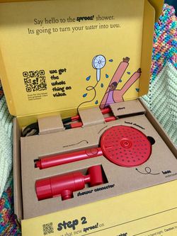 Sproos! Handheld Showerhead with Filter Set High Performance Shower System Red