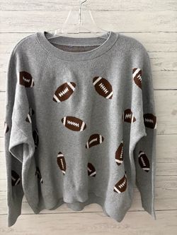 Vince Camuto Women’s Game Day Football Sweater Sz Tag Missing See Measurements