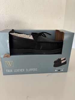 Men Faux Leather Slippers