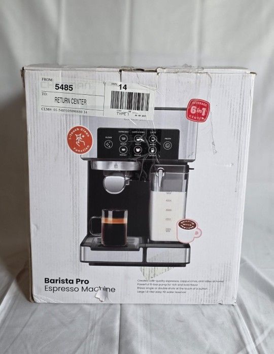 Chefman Barista Pro Espresso Machine 6-in-1 Coffee Maker 15-Bar Pump NEW Open Box