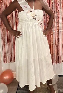 White Midi Sundress with Tie Straps