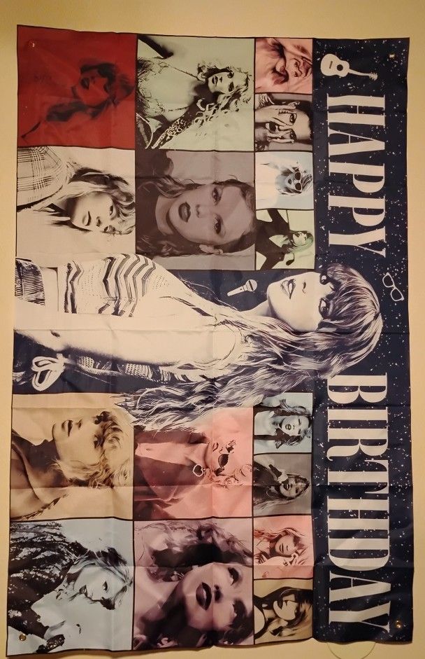 Taylor Swift Happy Birthday Banner 3 x 5 Ft NEW
