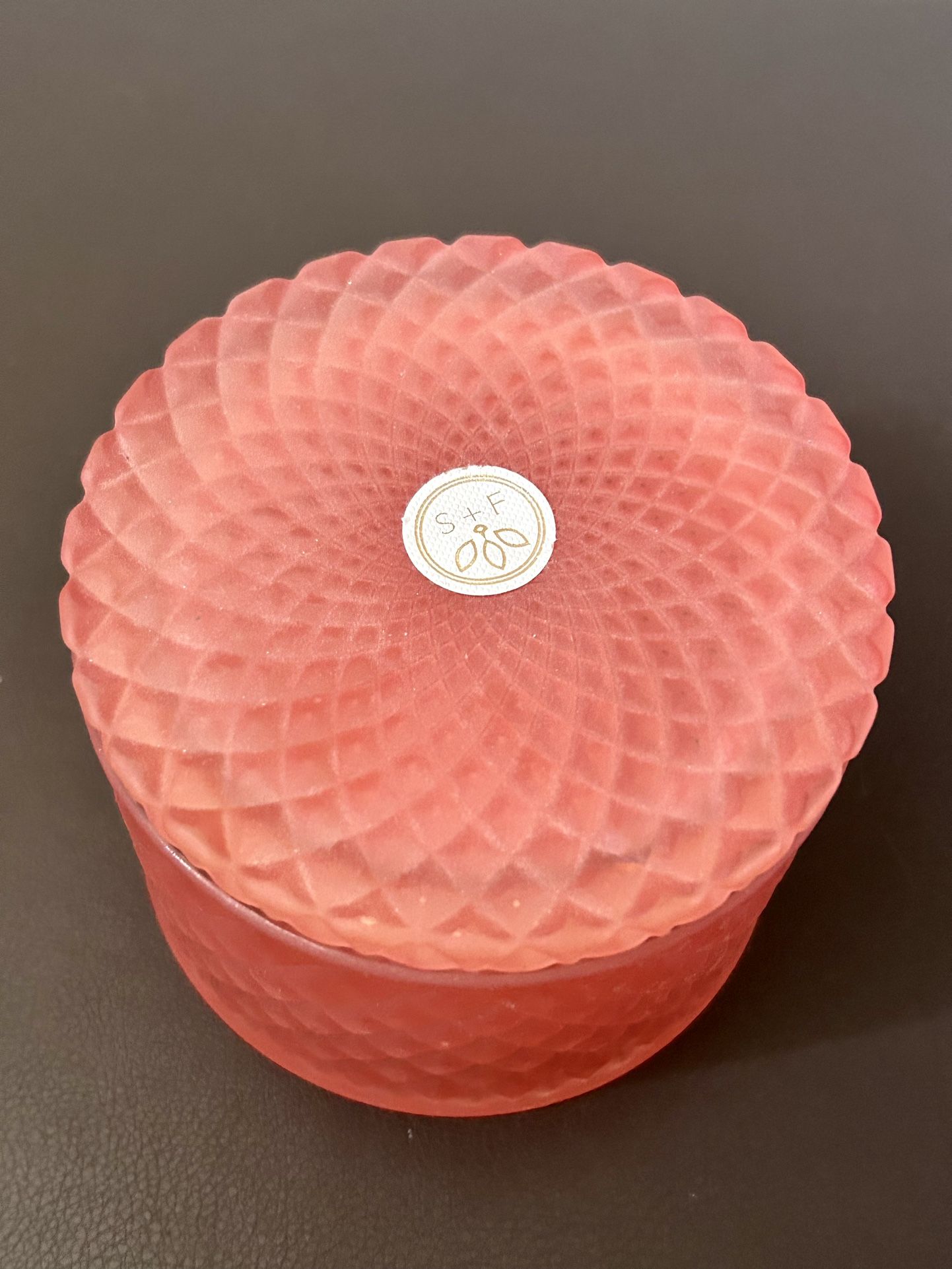 S&F Coral Frosted Glass Jar