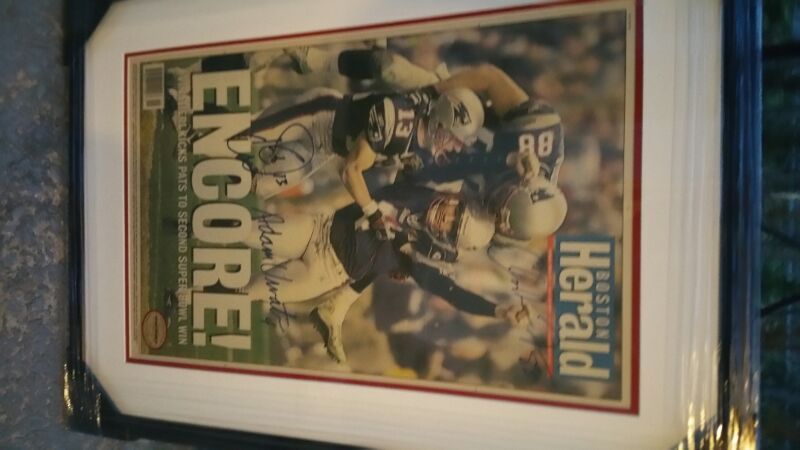 Signed New England Patriots Super Bowl champion Viateri, Furia & Miller matted & Framed