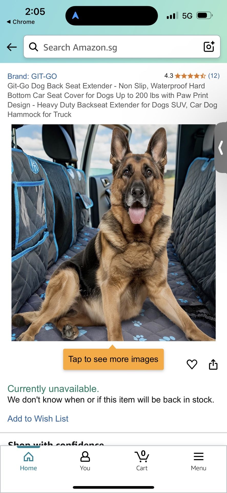 Git-Go Dog Back Seat Extender - Non Slip, Waterproof Hard Bottom Car Seat Cover for Dogs Up to 200 lbs