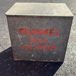 Vintage Galvanized Frankie’s Milk Ice Cream Box
