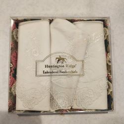 Embroidered Handkerchiefs by Huntington Ridge
