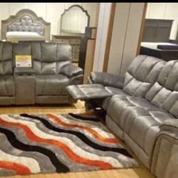 Barcelona, Two-Piece Sofa Loveseat, Reclining Living Room, $9 99