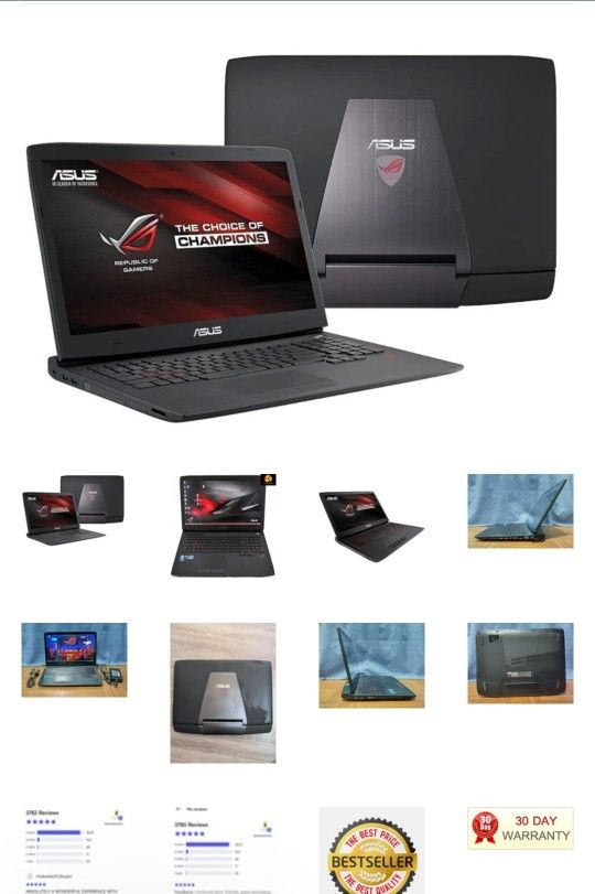 Asus ROG G751J Gaming Laptop, 17.3" TOUCHSCREEN Display, Intel i7-4720HQ @ 2.60 GHz (16GB RAM, 500GB HDD + 1TB HDD) NVIDIA GEFORCE GTX 965M Windows 10