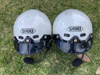 (2) Shoei RJ Air Platinum R Helmets - Radio Equipped