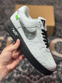 L.ouis V.uitton x Nike Air Force 1'07 LV8 Low BlackWhiteLV Monogram