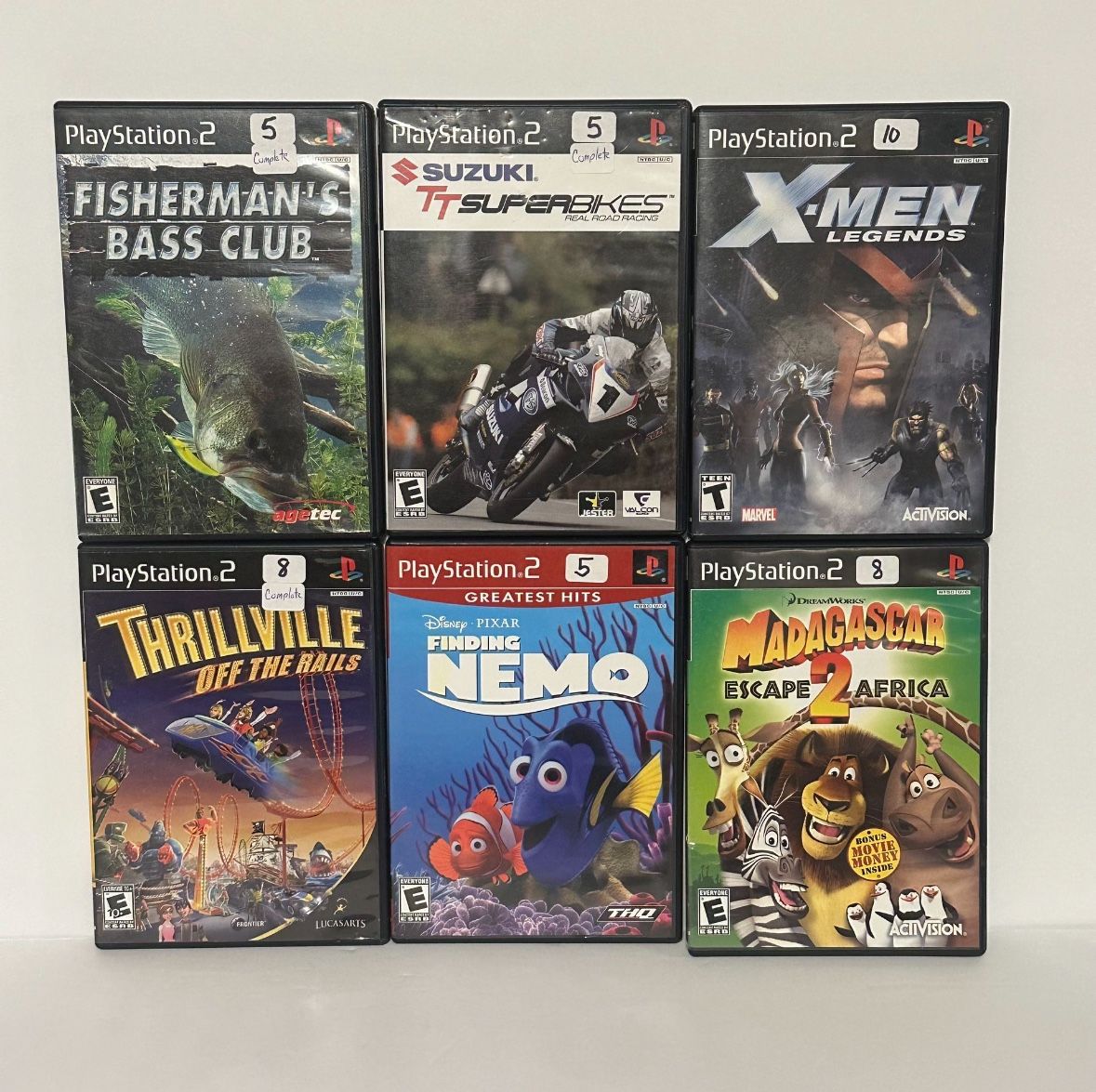 PlayStation 2 PS2 Disney Nemo, X-men, Fishing