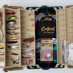 Vintage Planko Fishing Tackle Box and Tackle!!