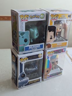 Lot of four Funko pops. Nice collection starter