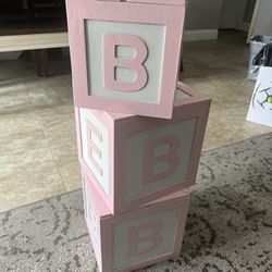 Pink And White Wooden Boxes With Lids