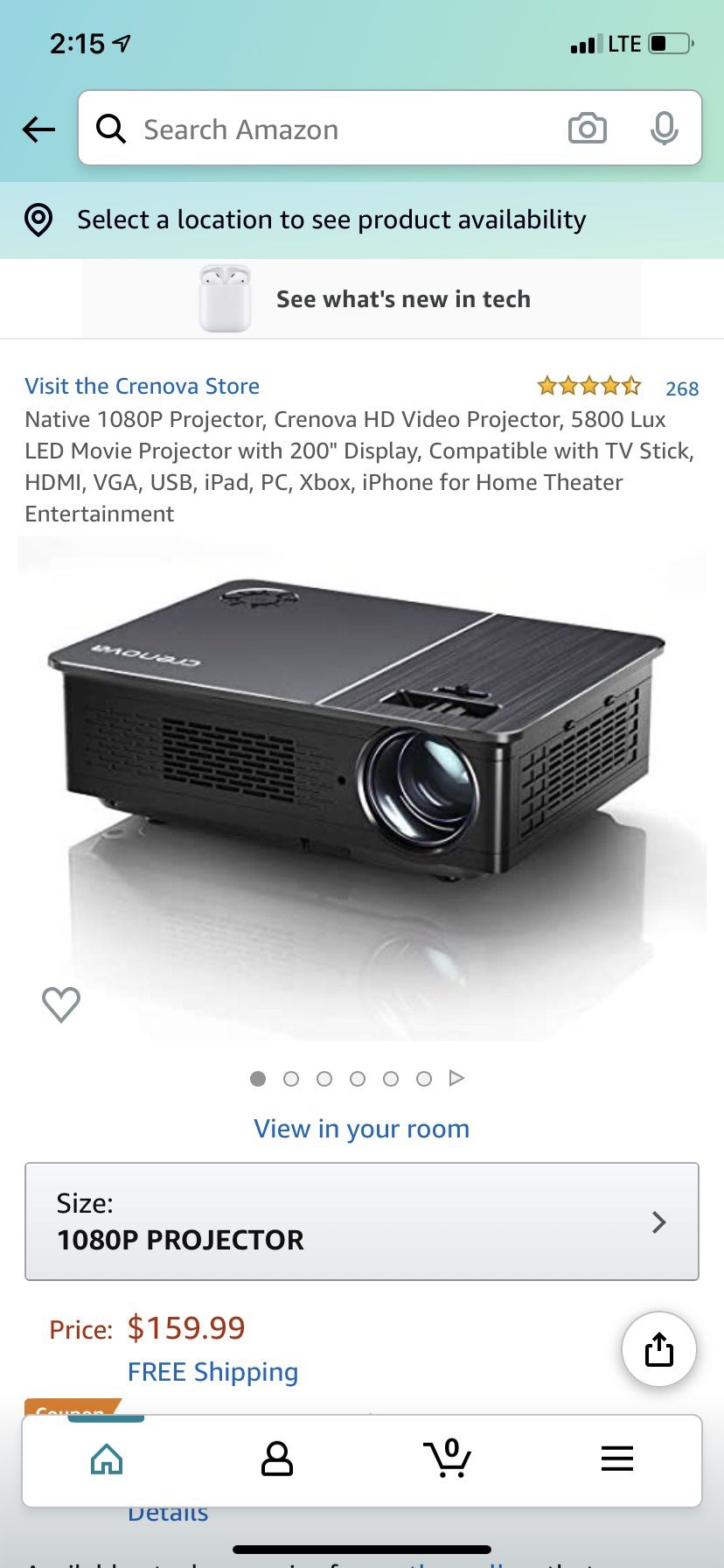 Movie Theater Crenova 1080p professional projector XPE760 (true native 1080p)2020 model