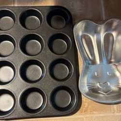 🍰 Baking Pans – Muffin Tin & Bunny Cake Pan 🧁🐰 