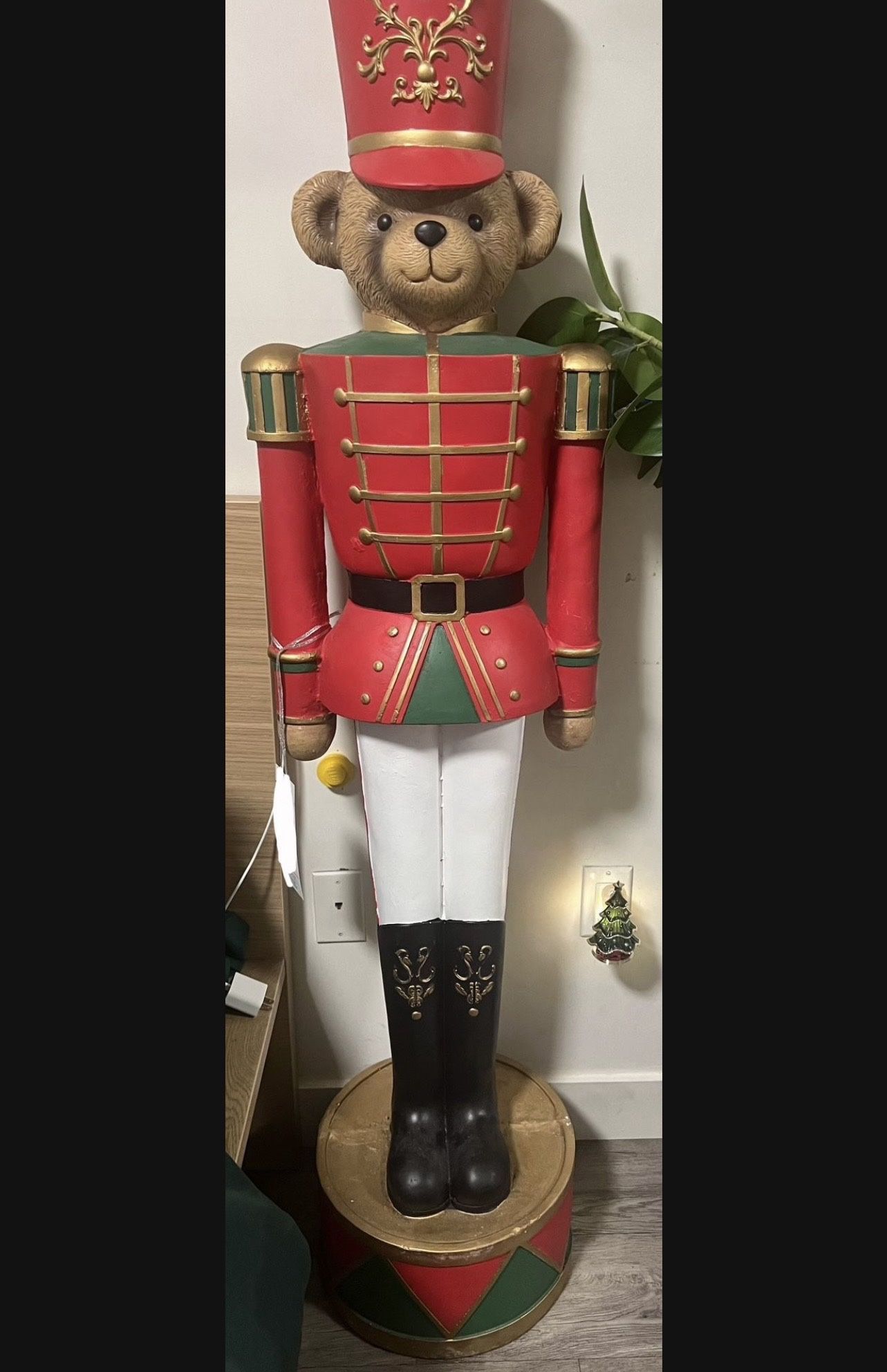 Christmas Toy Soldier Bear Drum Nutcracker Figure Decor