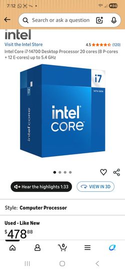 Intel Core i7-14700F Desktop Processor – 20 Cores, Up to 5.4GHz Turbo – High Performance CPU for