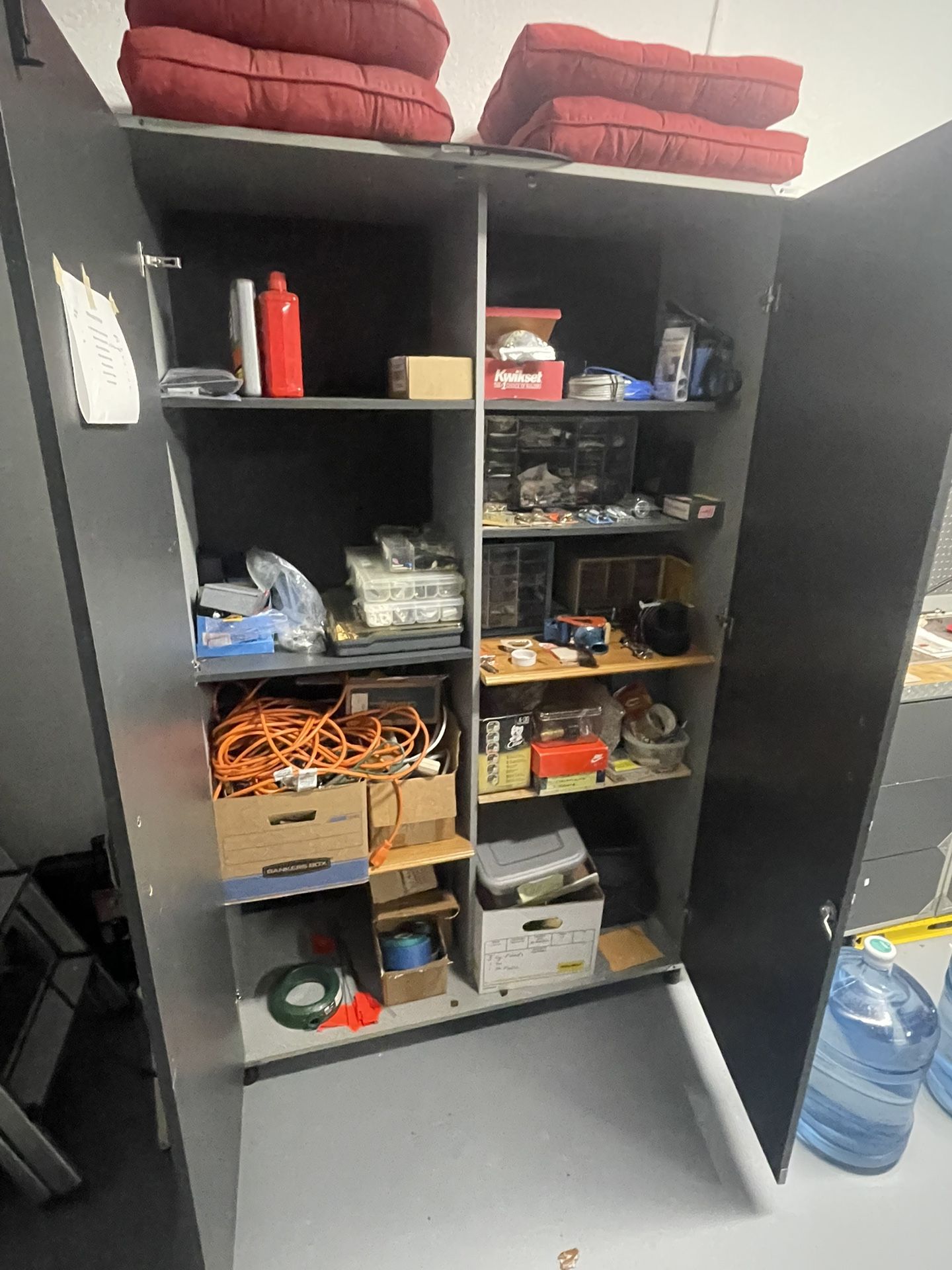 Hardware Cabinet With Screws, Tools, Etc