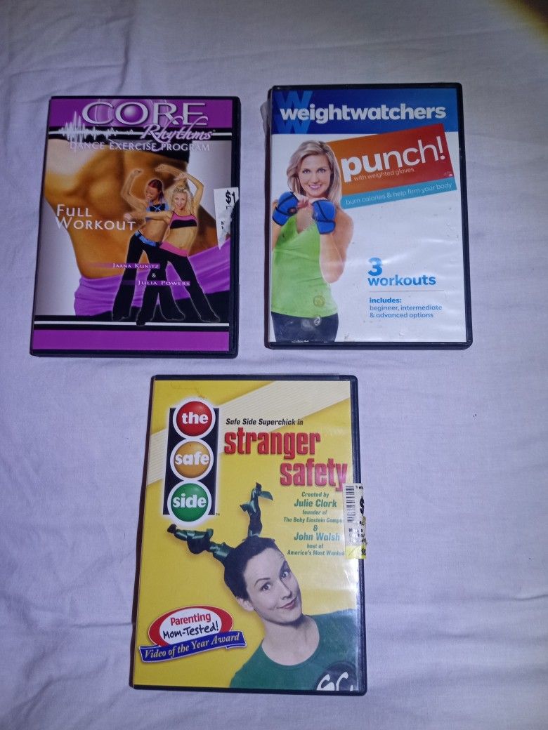 2 EXERCISE DVDS & STRANGER SAFETY
