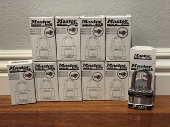 Lot Of 10 Master Lock Magnum Padlocks - 2" W x 1-1/2"L Shackle, Ten (10) Keyed Alike Locks w/ 20 Keys