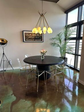 CB2 Sylvie 60” Black Round Dining Table