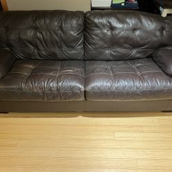 Leather sofa and love seat