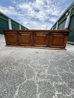 1980s Solid Wood High - Quality Credenza Console.